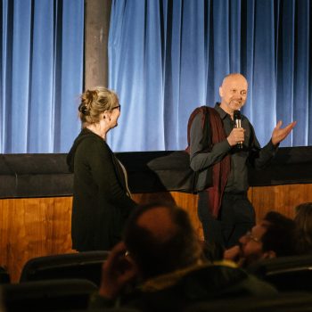 Regisseur Veit Helmer diskutierte nach dem Film mit dem Publikum, Foto: Kiefer.