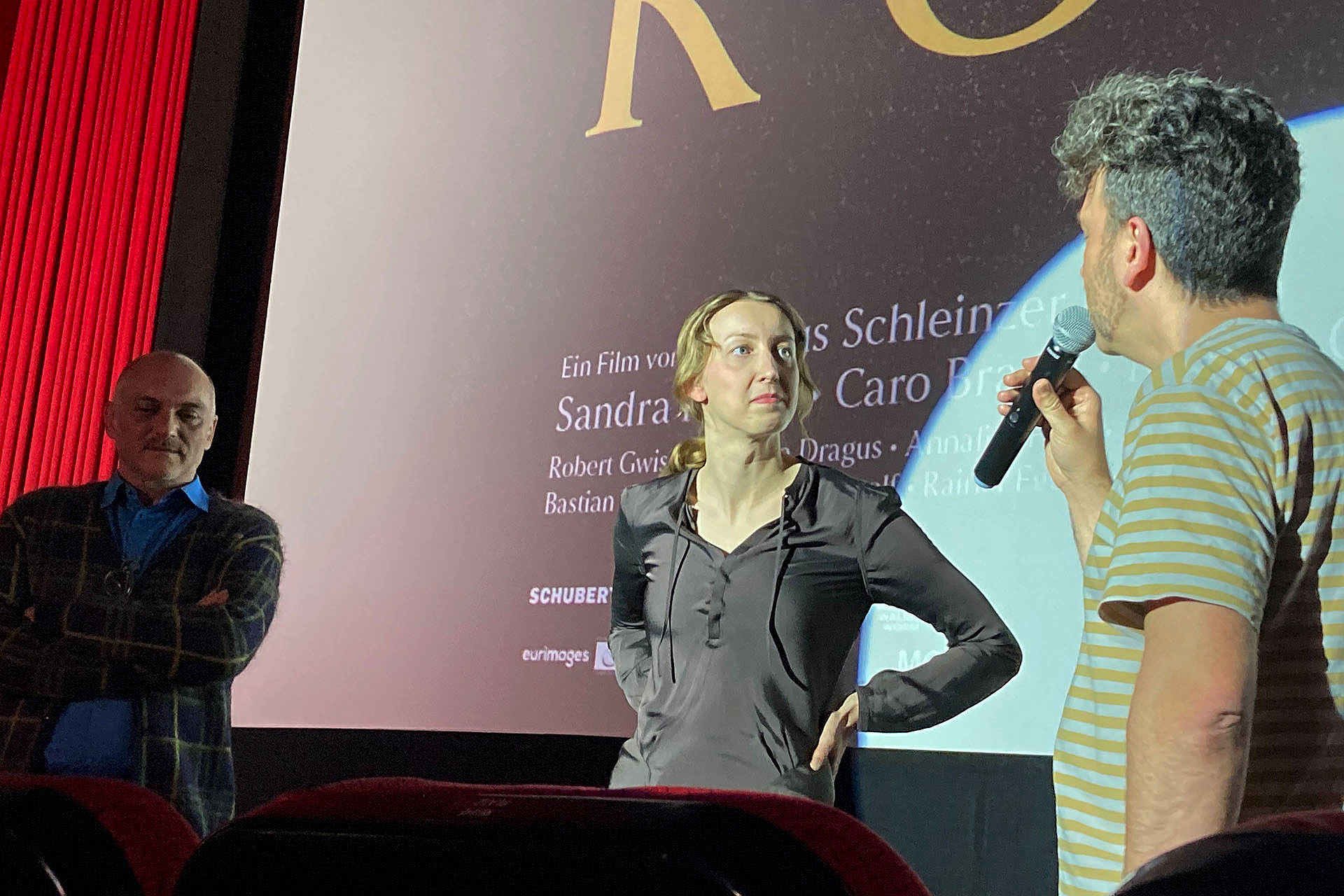 Regisseur Markus Schleinzer und Darstellerin Caro Braun im Publikumsgespräch nach der Vorführung von "Rose" im Cinema