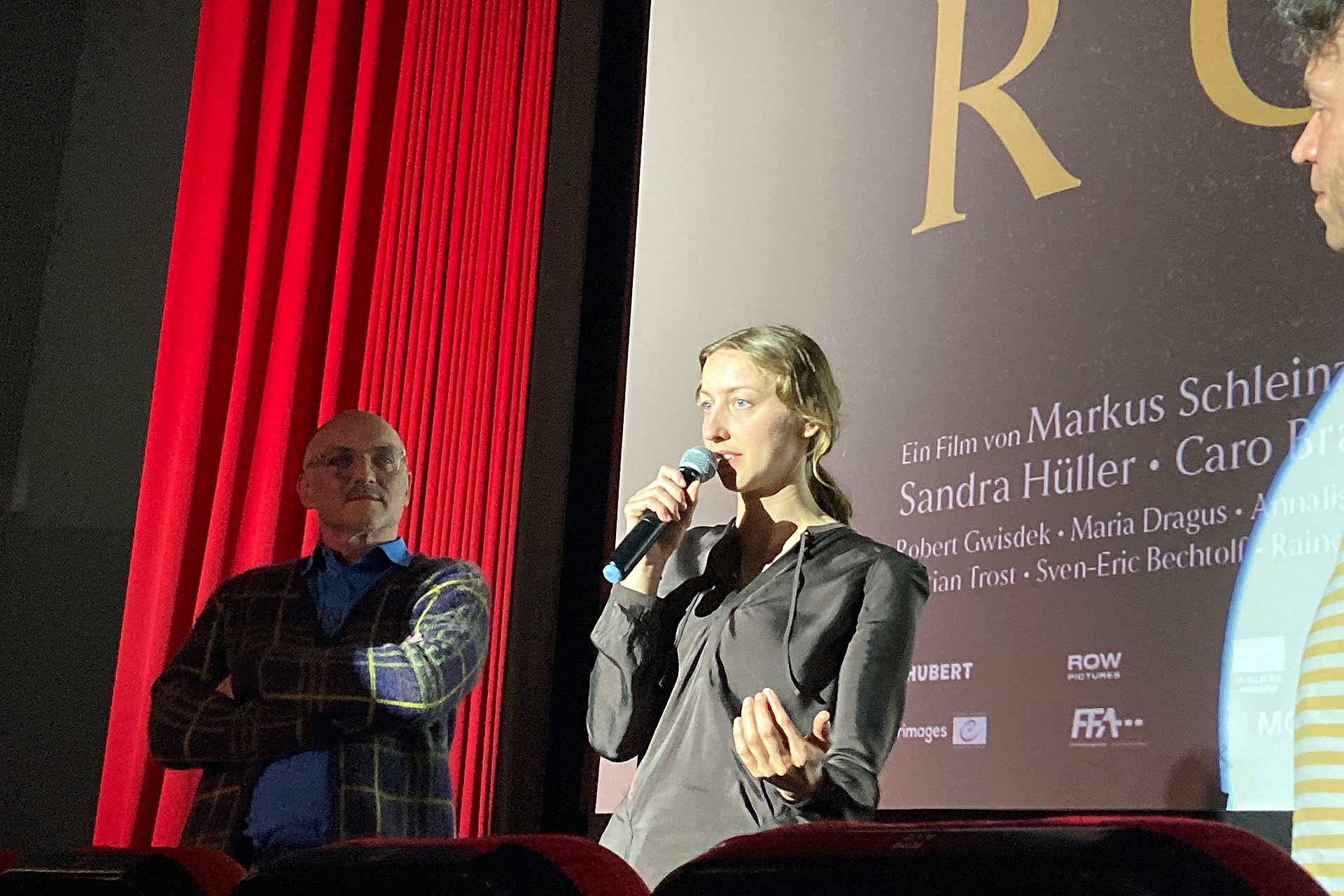 Regisseur Markus Schleinzer und Darstellerin Caro Braun im Publikumsgespräch nach der Vorführung von "Rose" im Cinema